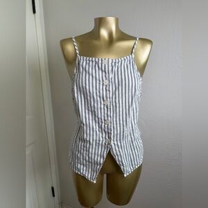 A New Day Linen Button Top M